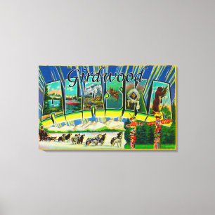 Girdwood, Alaska - Large Letter Scenes Canvas Print