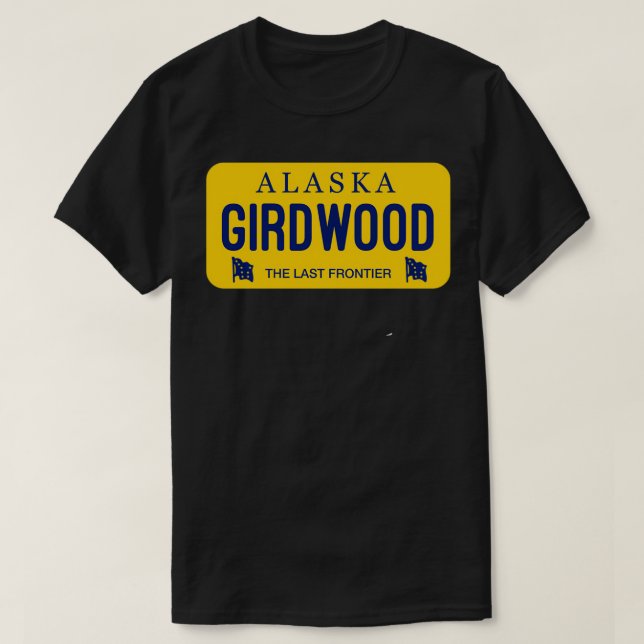 Girdwood Alaska License Plate City Name T-Shirt (Design Front)