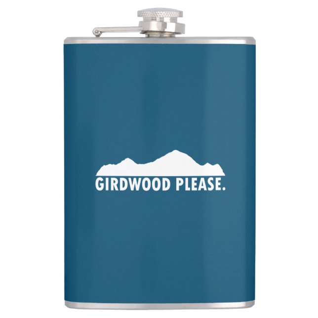 Girdwood Alaska Please Hip Flask (Front)