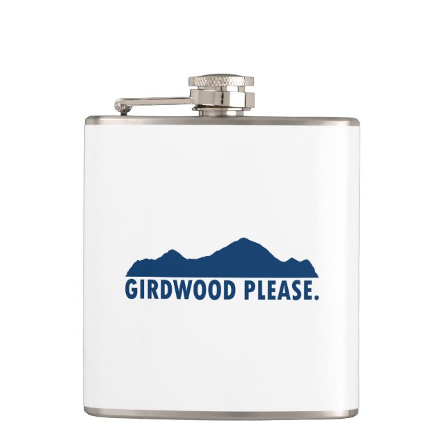 Girdwood Alaska Please Hip Flask (Front)