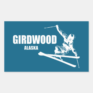 Girdwood Alaska Skier Sticker
