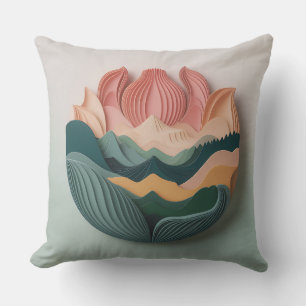 Giri Petal Relief 3D Batik Motif Throw Pillow