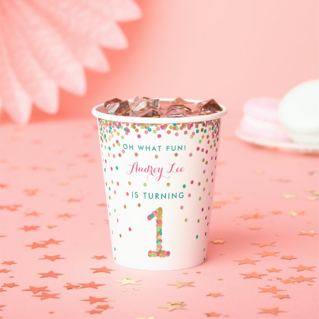Girl 1st Birthday first birthday party Paper Cups (Insitu)