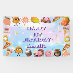 girl 1st birthday Magical Floral For kids Unicorn Banner