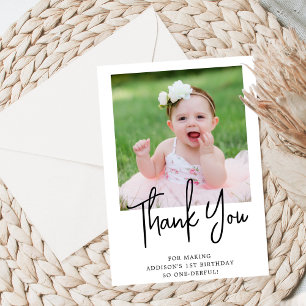 Girl 1st Birthday Thank You Card