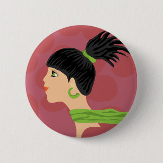 girl 2 inch round button