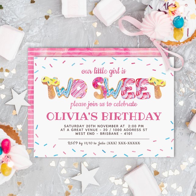 Girl 2nd Birthday Invitation Two Sweet Candyland (Creator Uploaded)