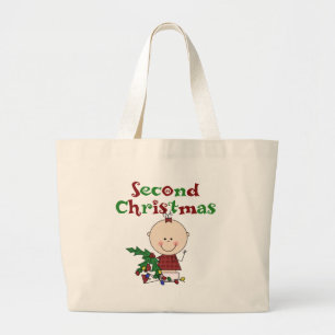 Girl 2nd Christmas Tshirts and Gifts Large Tote Bag