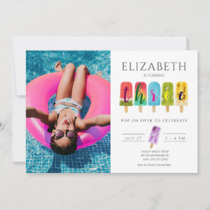 Girl 3rd Birthday Summer popsicle Ice Cream  Invitation