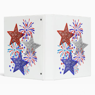Girl 4th of July Women Red White Blue Star America Binder