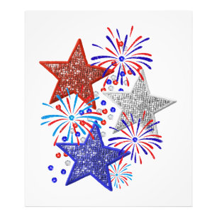 Girl 4th of July Women Red White Blue Star America Photo Print