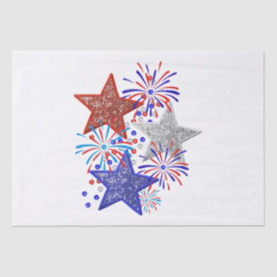 Girl 4th of July Women Red White Blue Star America Tissue Paper