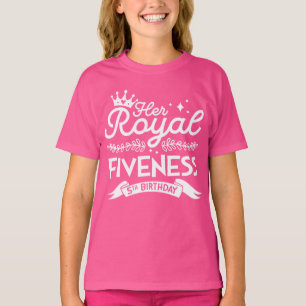 Girl 5th Birthday Her Royal Fiveness 5 Year Old T-Shirt