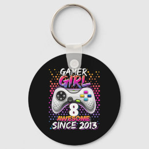 Girl 8 Awesome Since 2013 Video Game 8th Birthday Keychain