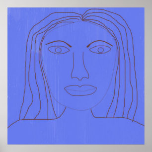 girl abstract drawing art poster