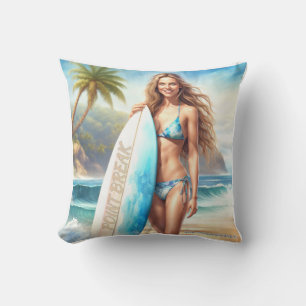 Girl Action Point Break Throw Pillow