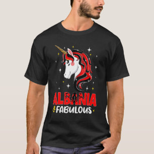 Girl Albanian Albania Flag Unicorn Women T-Shirt