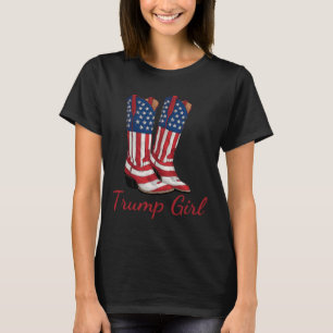 Girl American Flag Vote Trump Girl Republican Cowg T-Shirt