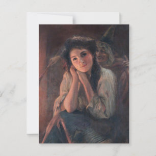 Girl and a Witch by Beatrice Offor Postcard