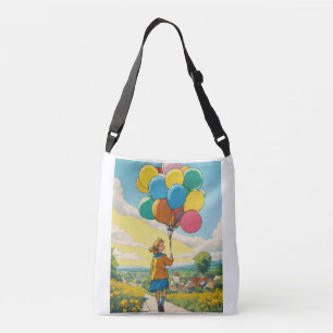 Girl and Balloon Printed Tote Bag