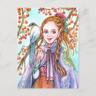 Girl and Bird Postcard