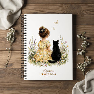 Girl and Black Cat Notebook