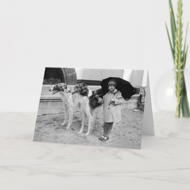 Girl And Borzoi Card (Front)