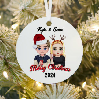 girl and boy Couples Ornament