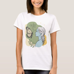 Girl and butterfly. Gentle and romantic T-Shirt