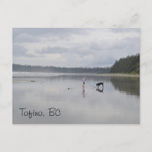 Girl and Dog at the Beach Postcard
