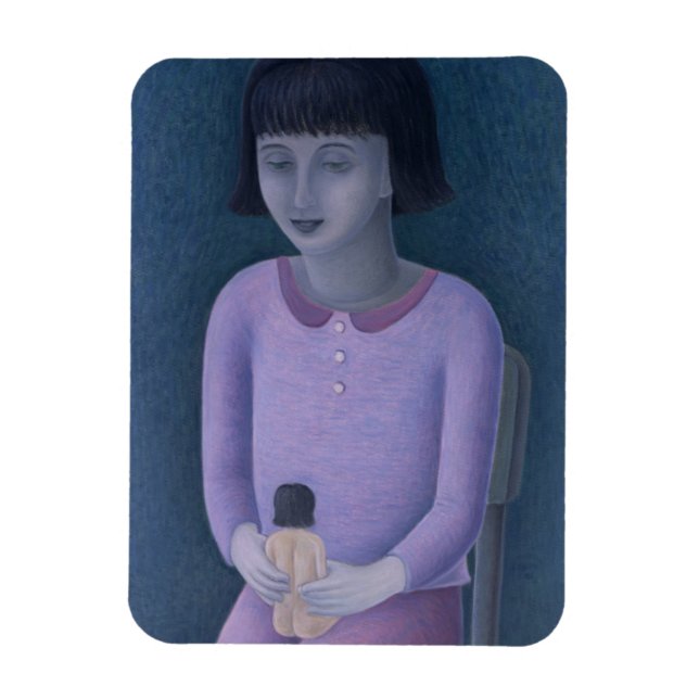 Girl and Doll 2003 Magnet (Vertical)