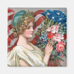 Girl and Flag_002 Magnet
