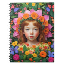 Girl and Flowers Notebook