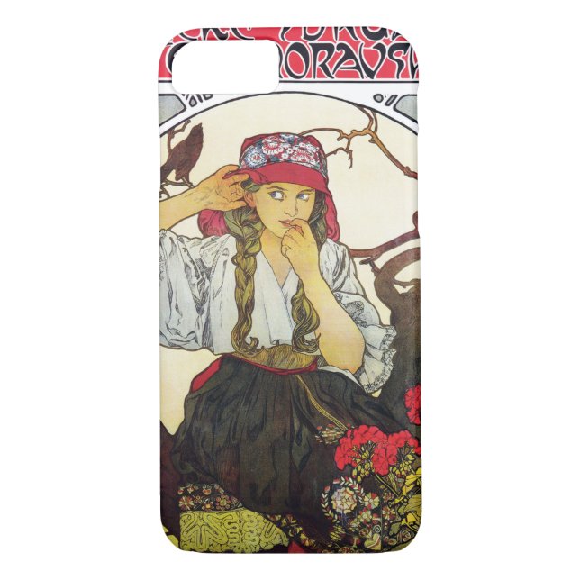 Girl and Geranium, Mucha Case-Mate iPhone Case (Back)