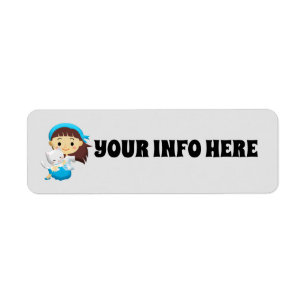 GIRL AND HER CAT RETURN ADDRESS LABELS