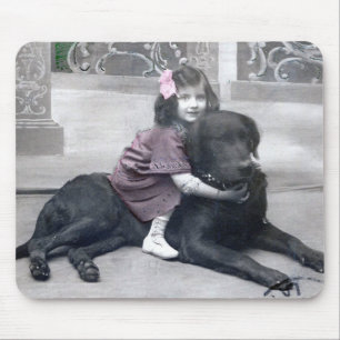 Girl and her Dog Mouse Pad
