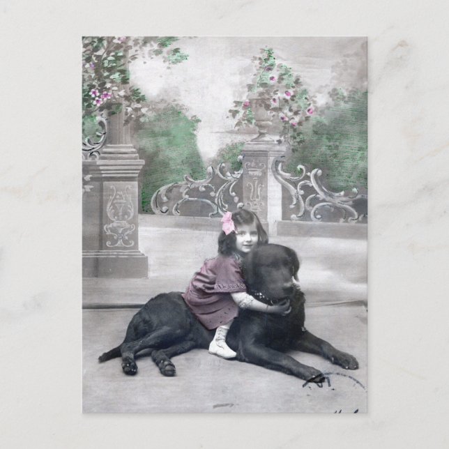 Girl and her Dog Postcard (Front)