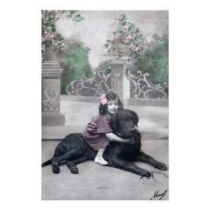 Girl and her Dog Poster
