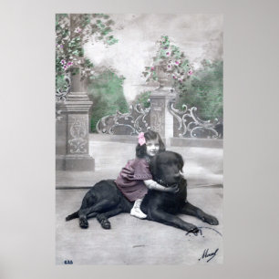 Girl and her Dog Poster