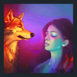 Girl and her Wolf AI Generated Fantasy Pop Art Poster<br><div class="desc">Girl and her Wolf AI generated fantasy pop art. I love the contrast between the wolf and his girl or is it girl and her wolf, her zen moment his knowing. Evoking a moment in time where two worlds meet, yet seem apart, this mystical piece will weave a tale to...</div>