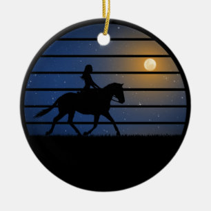 Girl And Horse Ceramic Ornament
