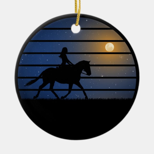 Girl And Horse Ceramic Ornament (Front)