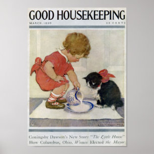 Girl and Kitten, Jessie Willcox Smith Poster