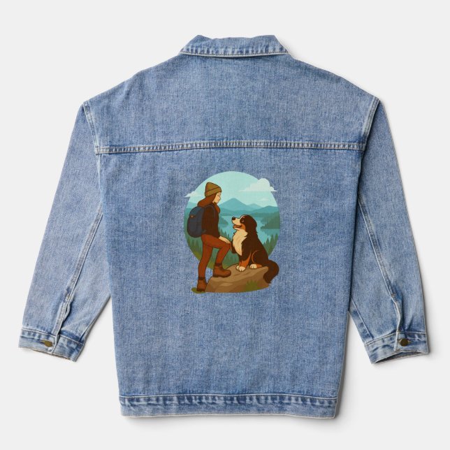 Girl and Mountain Dog Adventure Illustration (Verso)