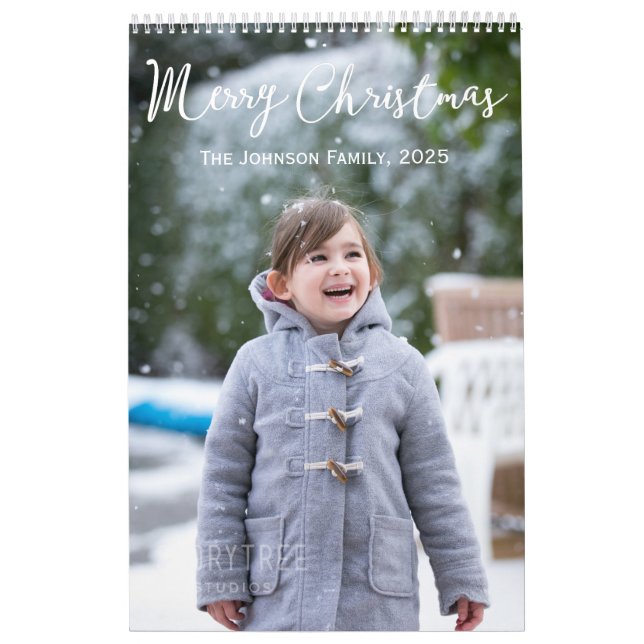 Girl And Snow Merry Christmas Calendar 2025 (Cover)