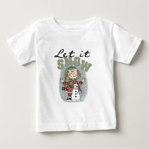 Girl and Snowman Let it Snow T-shirts