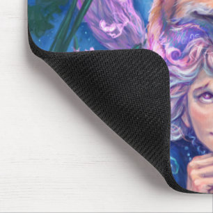 Girl and the magicfox stary fantasy mouse pad