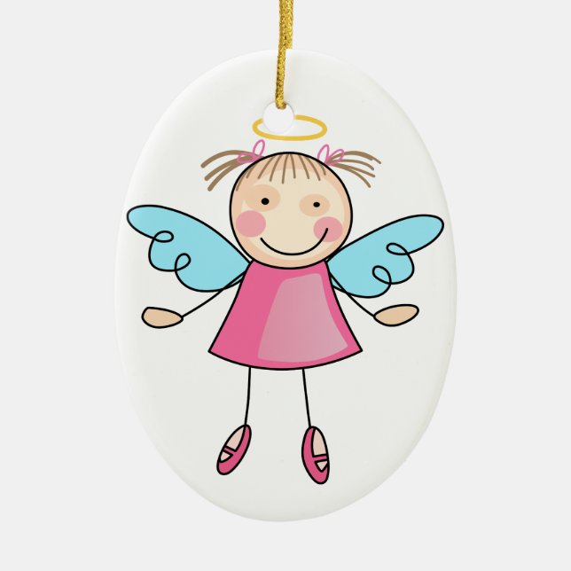 Girl Angel Ceramic Ornament (Front)