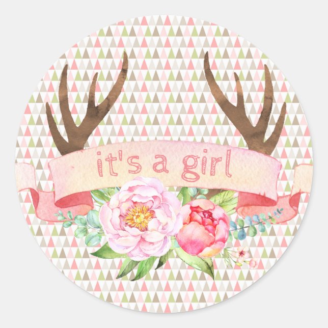 Girl Antler C'Est Une Petite Tribale Stickers Baby (Devant)