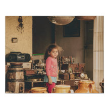 Girl at antique shop, Italy 